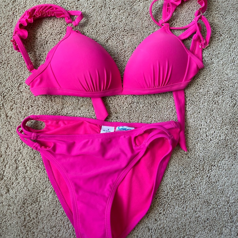 Pink bikini set (top and bottoms)